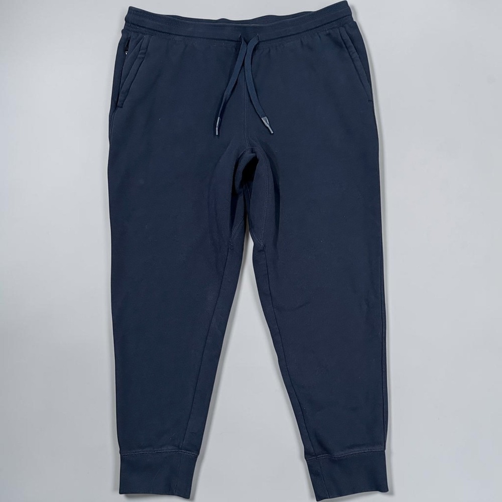 All In Motion Women Navy Blue Fleece Jogger Sweatpants Large L Athleisure